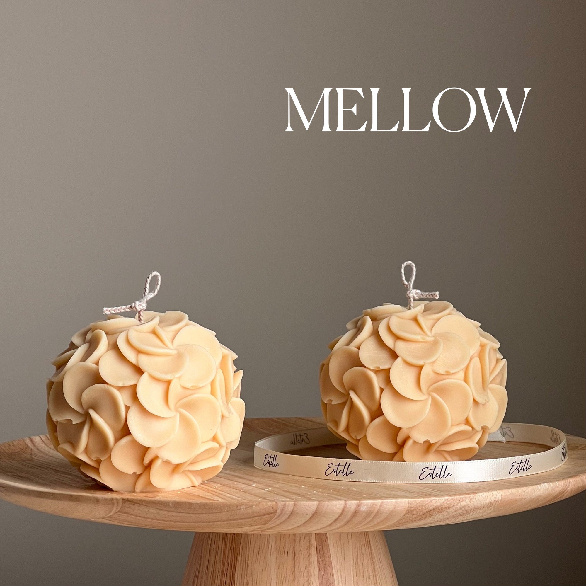 Handmade Plumeria Flower Ball Candle: Soy Wax Decorative Candle-3