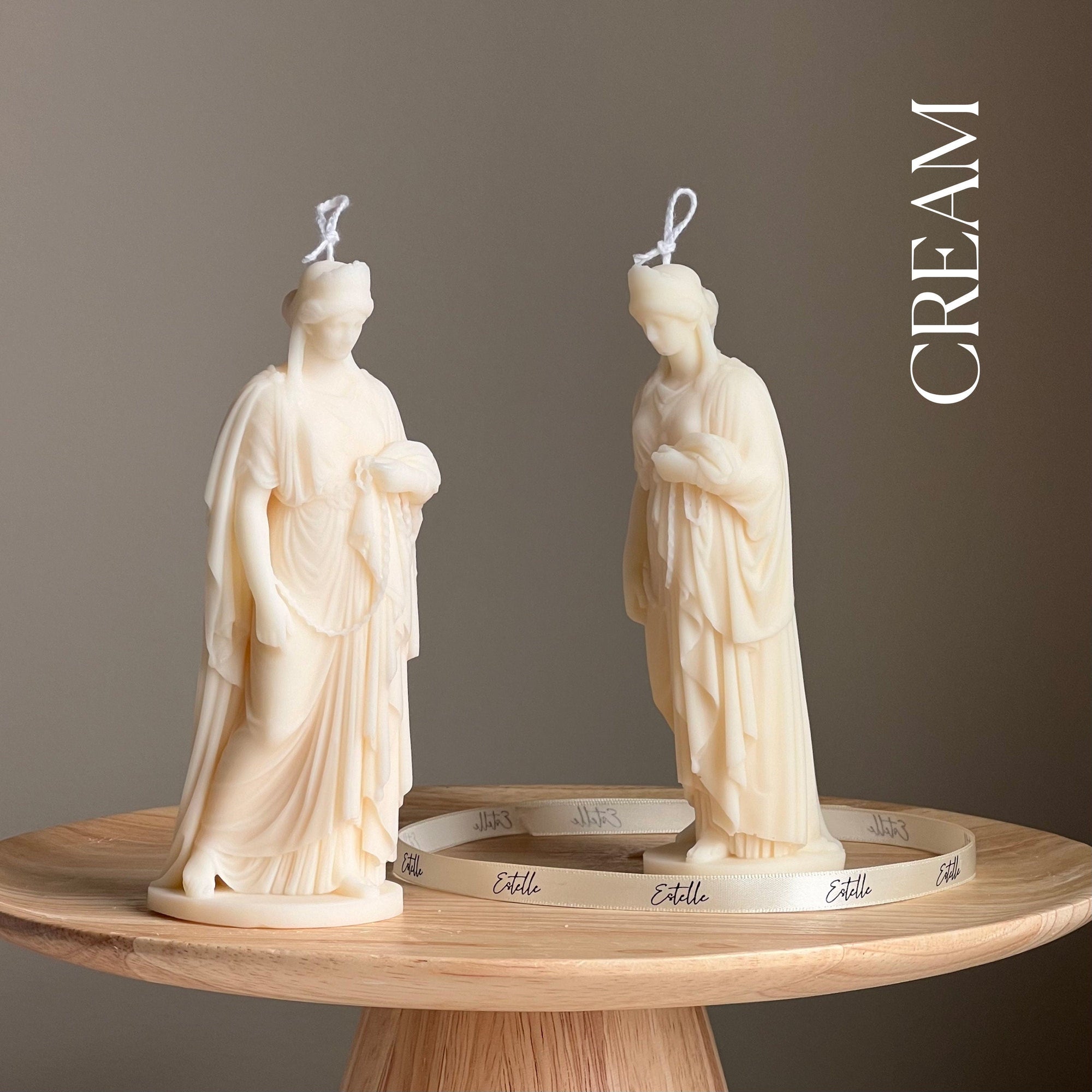 Zenobia Goddess Soy Candle: Greek Statue, Coffee Table Decor-3