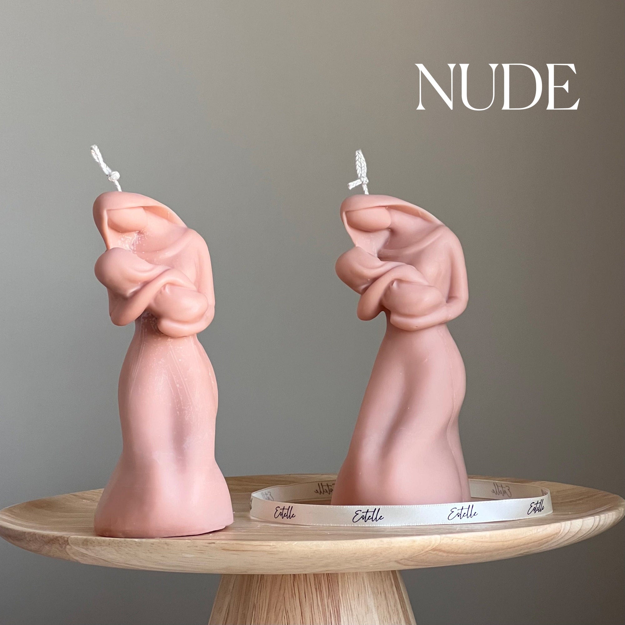 Mother & Child Soy Wax Candle: Hand-Poured Sculptural Pillar-1