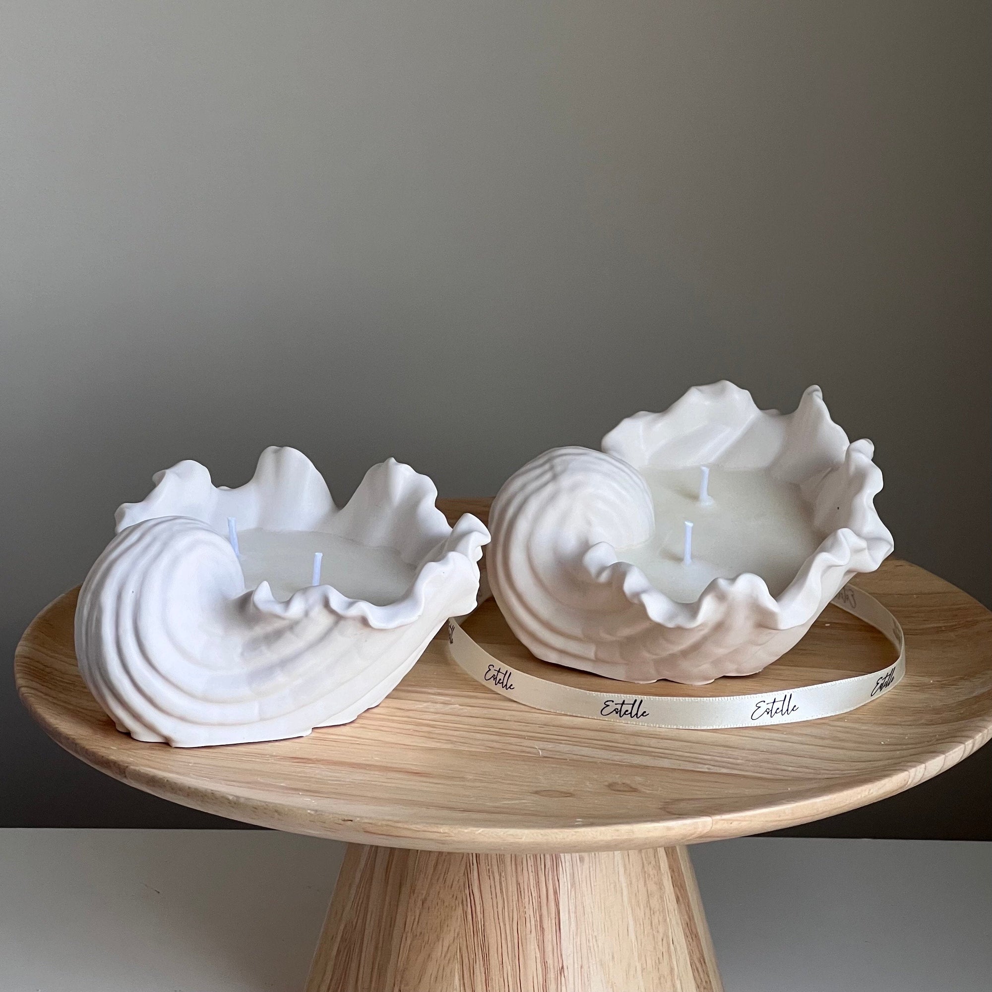Conch Shell Soy Wax Candle | Jesmonite Vessel, Handmade-0