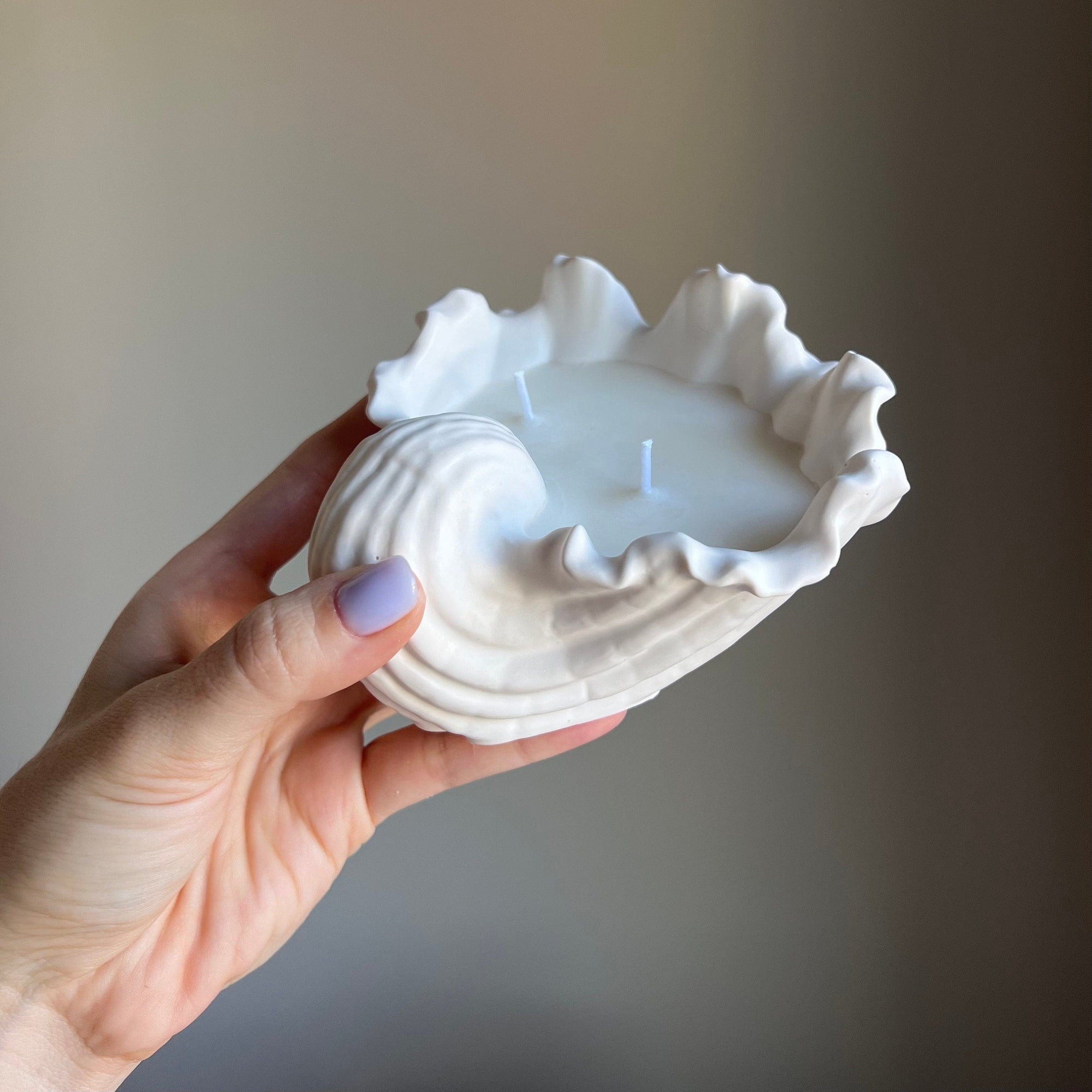Conch Shell Soy Wax Candle | Jesmonite Vessel, Handmade-2