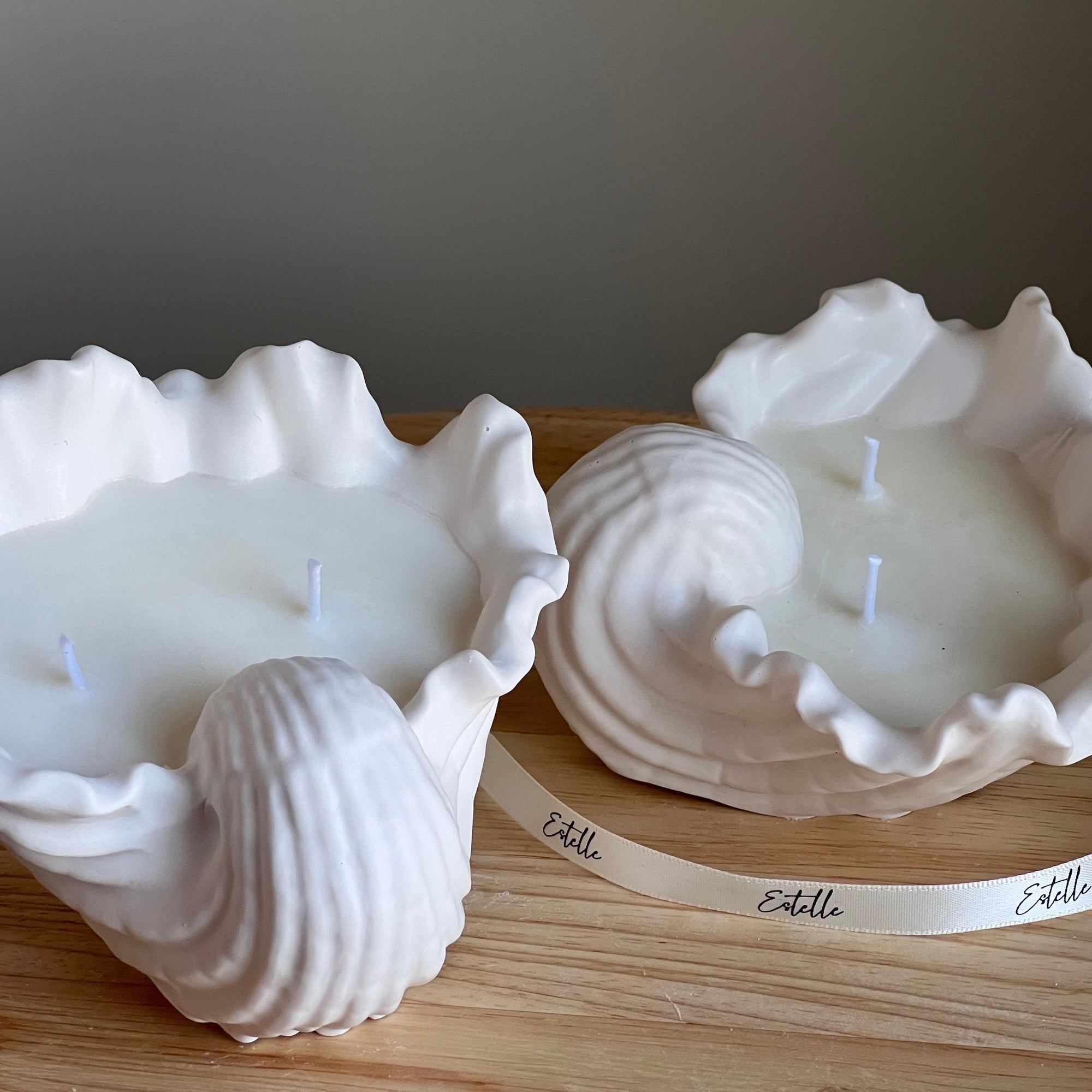 Conch Shell Soy Wax Candle | Jesmonite Vessel, Handmade-1