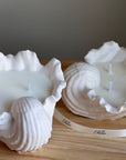 Conch Shell Soy Wax Candle | Jesmonite Vessel, Handmade-1