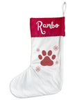 Personalised Pet Christmas Stocking with Paw Print