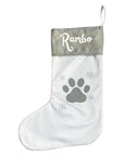 Personalised Pet Christmas Stocking with Paw Print