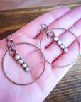 Pearl Hoops in Copper & Bronze - Boho | Handmade by Blackbird & Sage