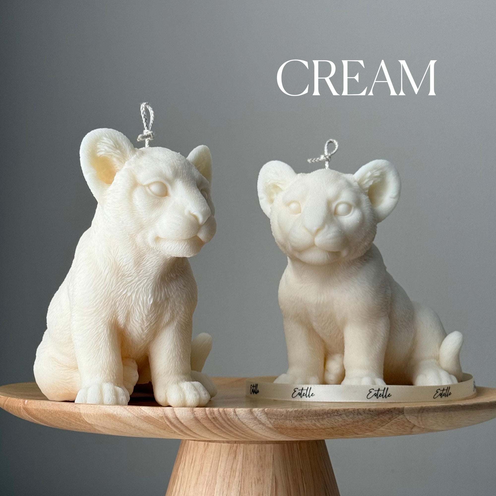 Handmade Lion Candle: Sculptural Soy Wax Animal Candle-2