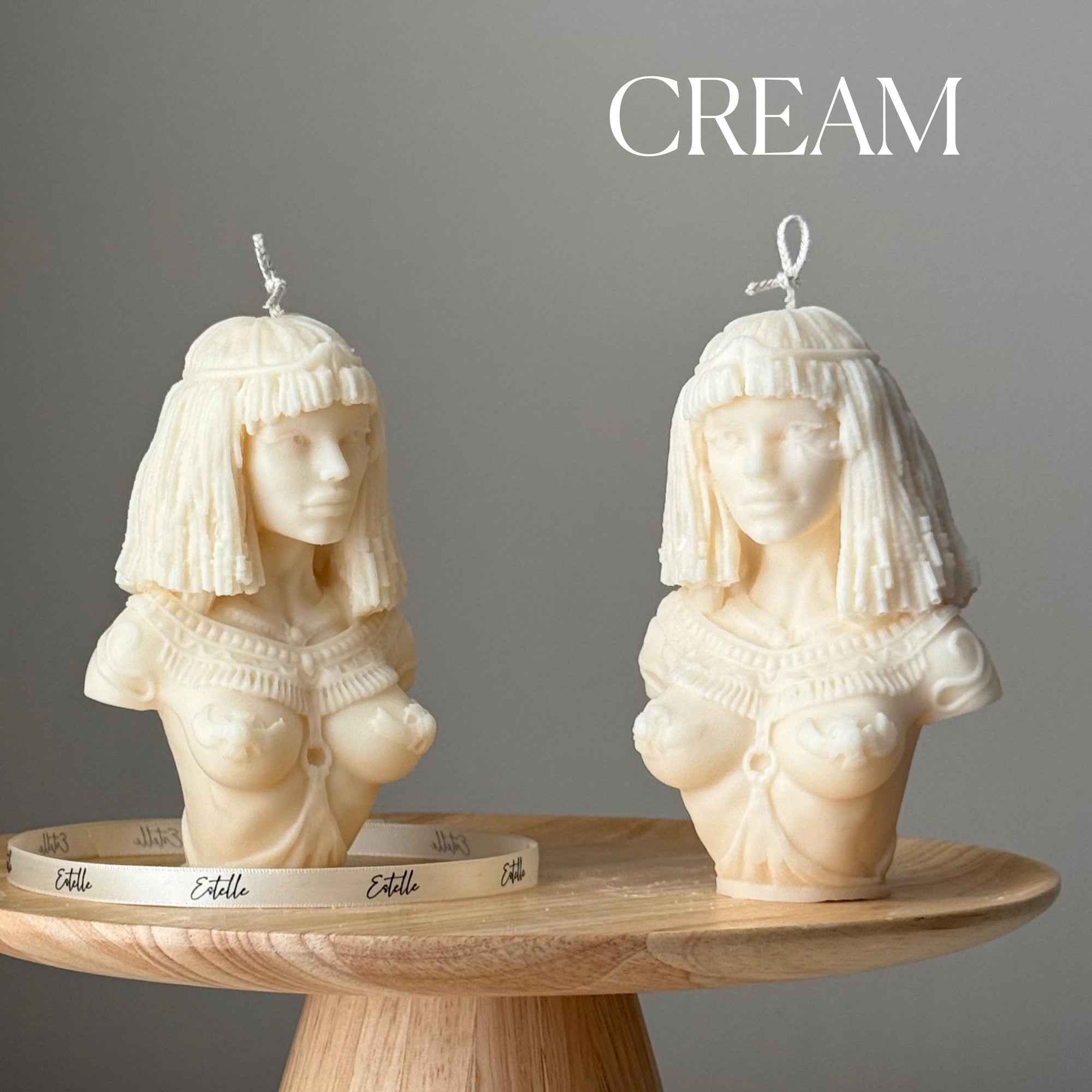 Handmade Cleopatra Soy Candle: Sculptural Bust Art-2