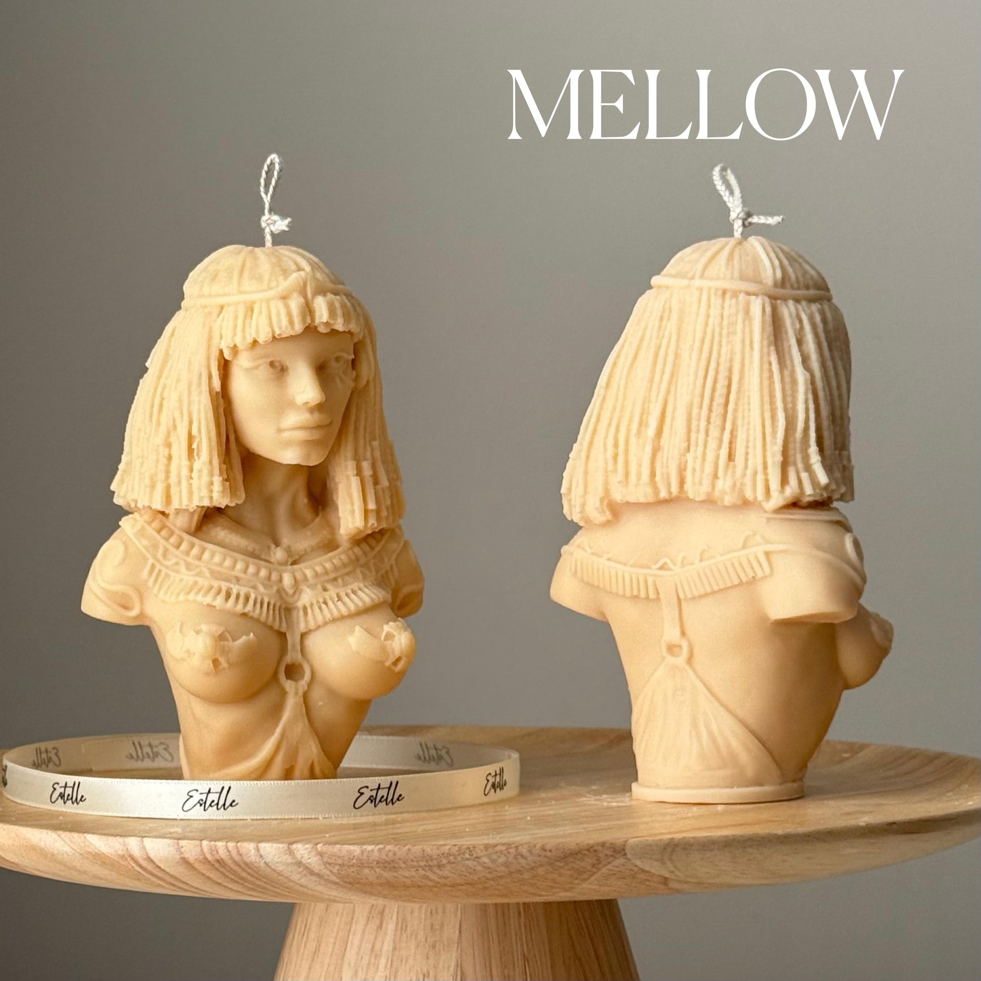 Handmade Cleopatra Soy Candle: Sculptural Bust Art-3
