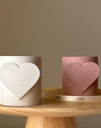 Heart Shaped Soy Wax Candle: Jesmonite Vessel, Handmade Scented Candle-0