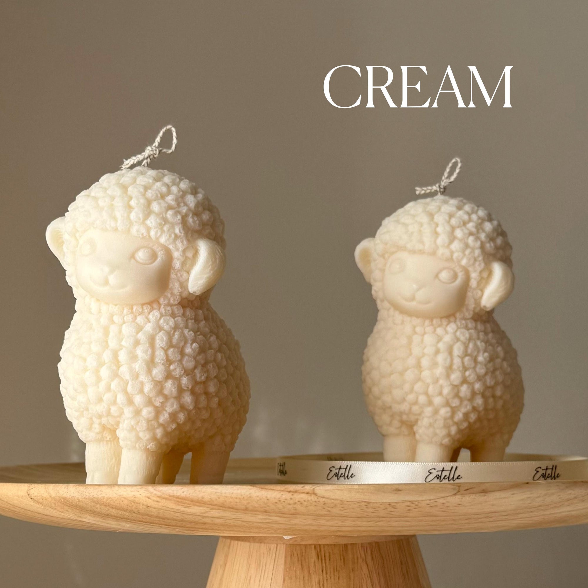 Cute Sheep Soy Pillar Candle | Handmade Nursery Decor-2
