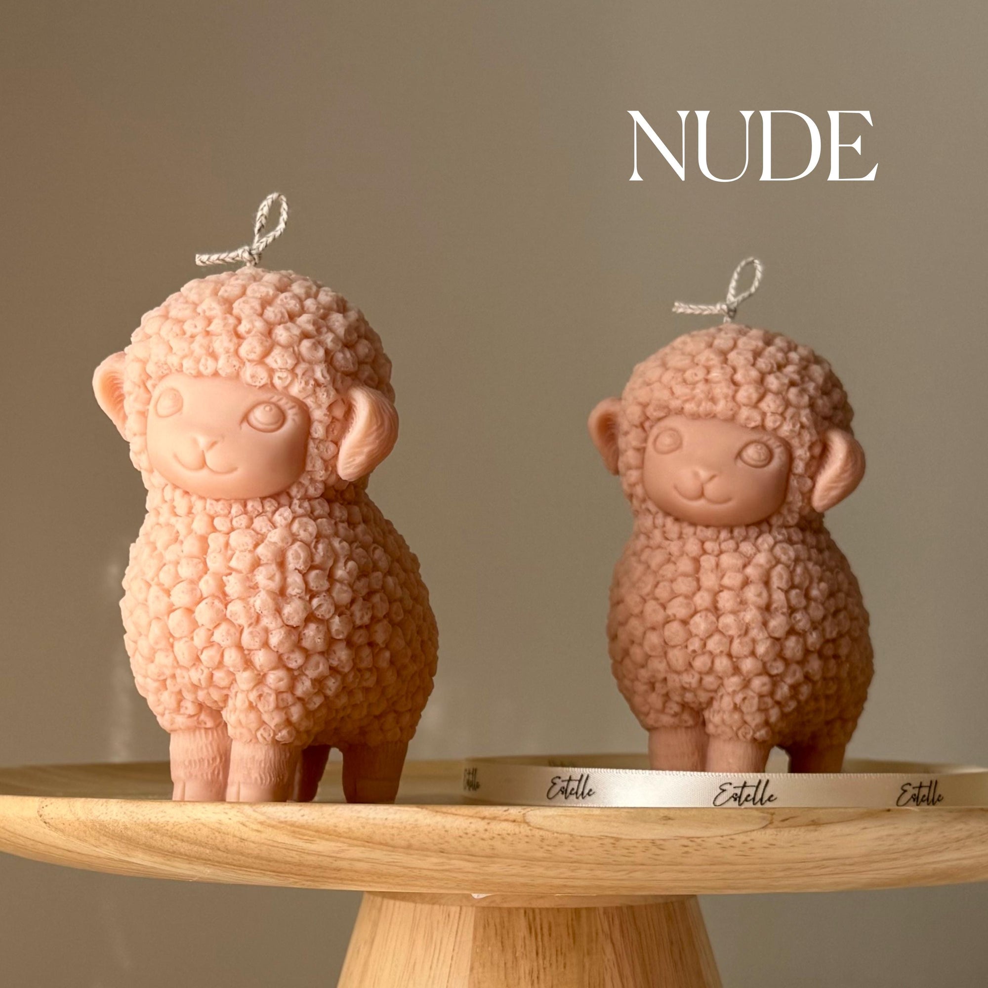 Cute Sheep Soy Pillar Candle | Handmade Nursery Decor-1