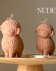 Cute Sheep Soy Pillar Candle | Handmade Nursery Decor-1