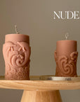 Dolphin Pillar Candle: Handmade Soy Wax Home Decor-1
