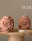 Handmade Rose Flower Candle: Vegan Soy Pillar Candle-1