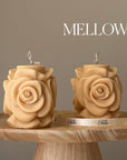 Handmade Rose Flower Candle: Vegan Soy Pillar Candle-3