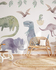 Colorful Dinosaur Wall Decals: Kids Room Decor, Peel & Stick