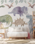 Colorful Dinosaur Wall Decals: Kids Room Decor, Peel & Stick