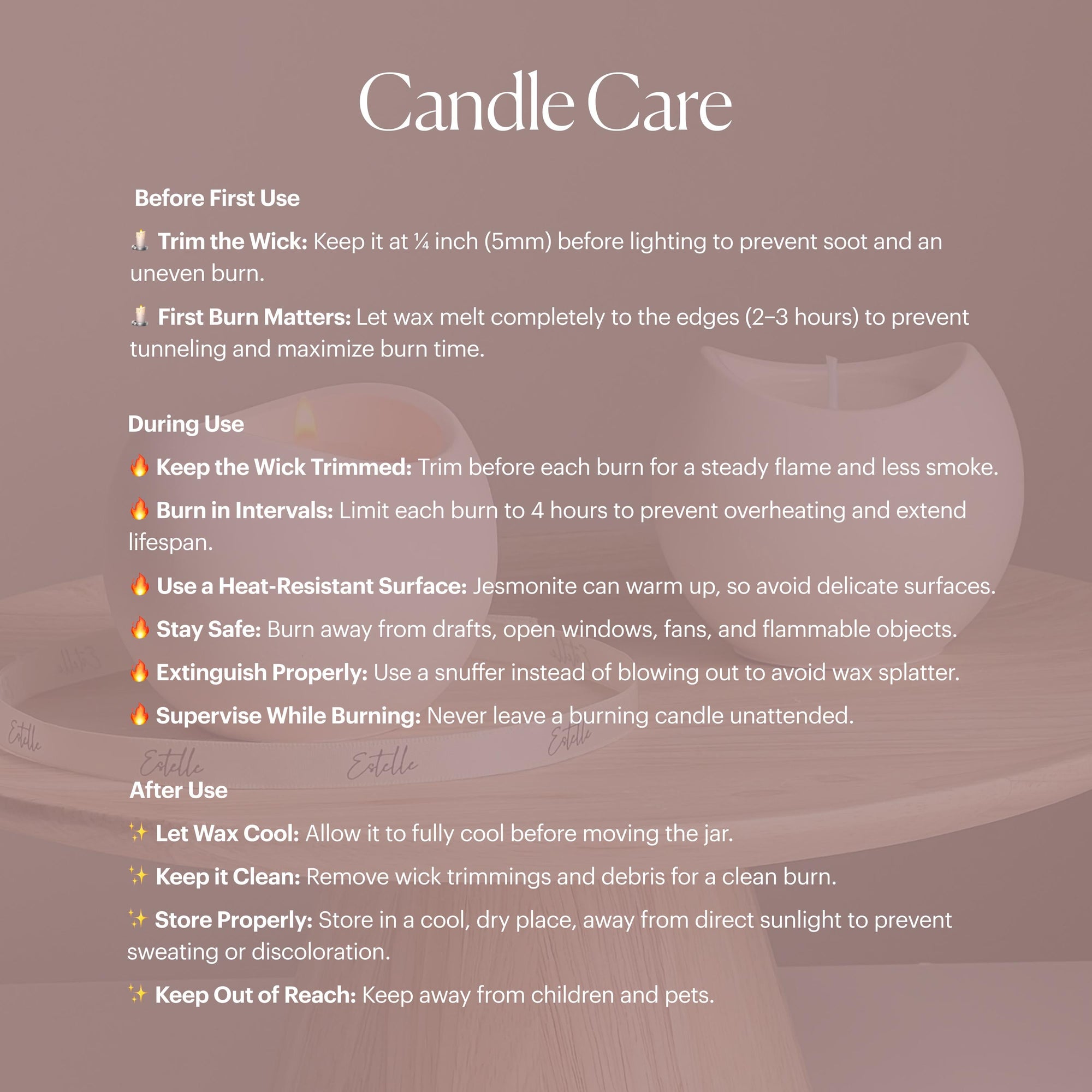 Heart Shaped Soy Wax Candle: Jesmonite Vessel, Handmade Scented Candle-3