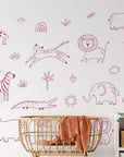 Jungle Animal Decals: Safari Nursery Decor, Removable Wall Art