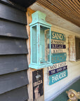 Reedham - Verdigris Effect Flush Wall Lantern - Glass Sconce