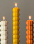 Hand Poured Soy Wax Pumpkin Taper Candle: Halloween Decor