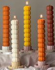 Hand Poured Soy Wax Pumpkin Taper Candle: Halloween Decor