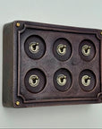 6 Gang 2 Way Antique Copper Toggle Light Switch | Metal Conduit