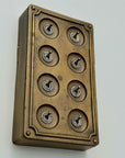 8 Gang 2 Way Antique Brass Solid Cast Metal Conduit Light Switch Industrial