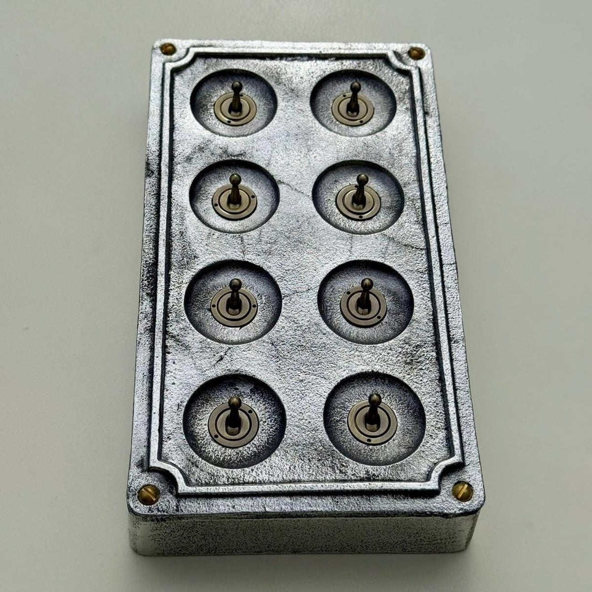 8 Gang 2 Way Solid Cast Metal Conduit Light Switch Industrial