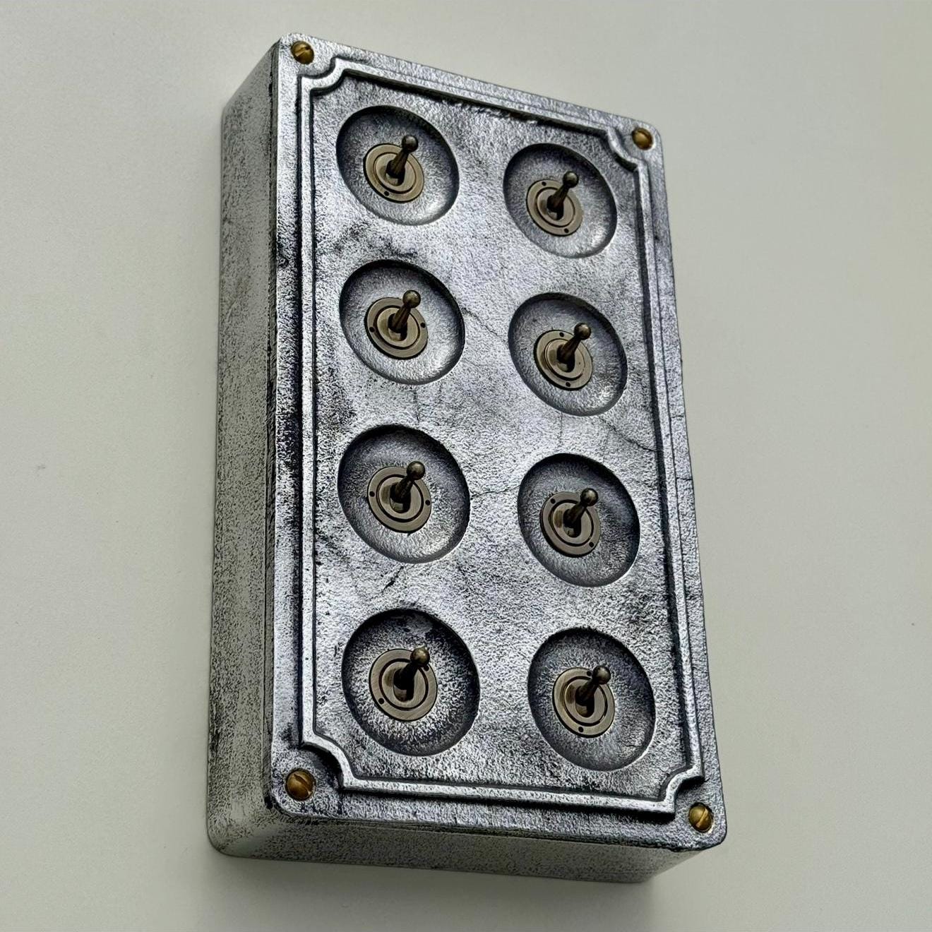 8 Gang 2 Way Solid Cast Metal Conduit Light Switch Industrial