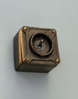 Single Gang Antique Brass Solid Conduit Toggle Light Switch - Industrial Vintage Crabtree