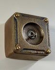 Single Gang Antique Brass Solid Cast Metal Surface Mounting Light Switch Industrial 2 Way