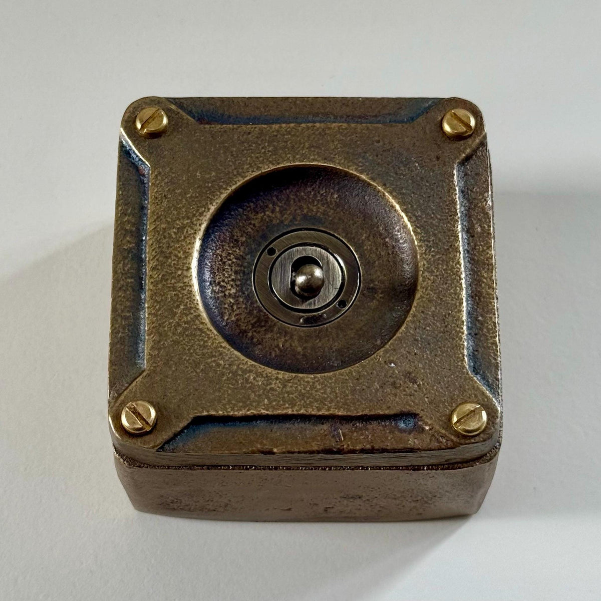Single Gang Antique Brass Solid Cast Metal Surface Mounting Light Switch Industrial 2 Way