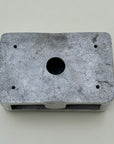 Brushed Steel Double Switched 13A Power Socket Grey Insert 230V 2 Gang 2G Socket Cast Metal Conduit Industrial
