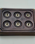 6 Gang 2 Way Antique Copper Toggle Light Switch | Metal Conduit