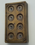 8 Gang 2 Way Antique Brass Solid Cast Metal Conduit Light Switch Industrial