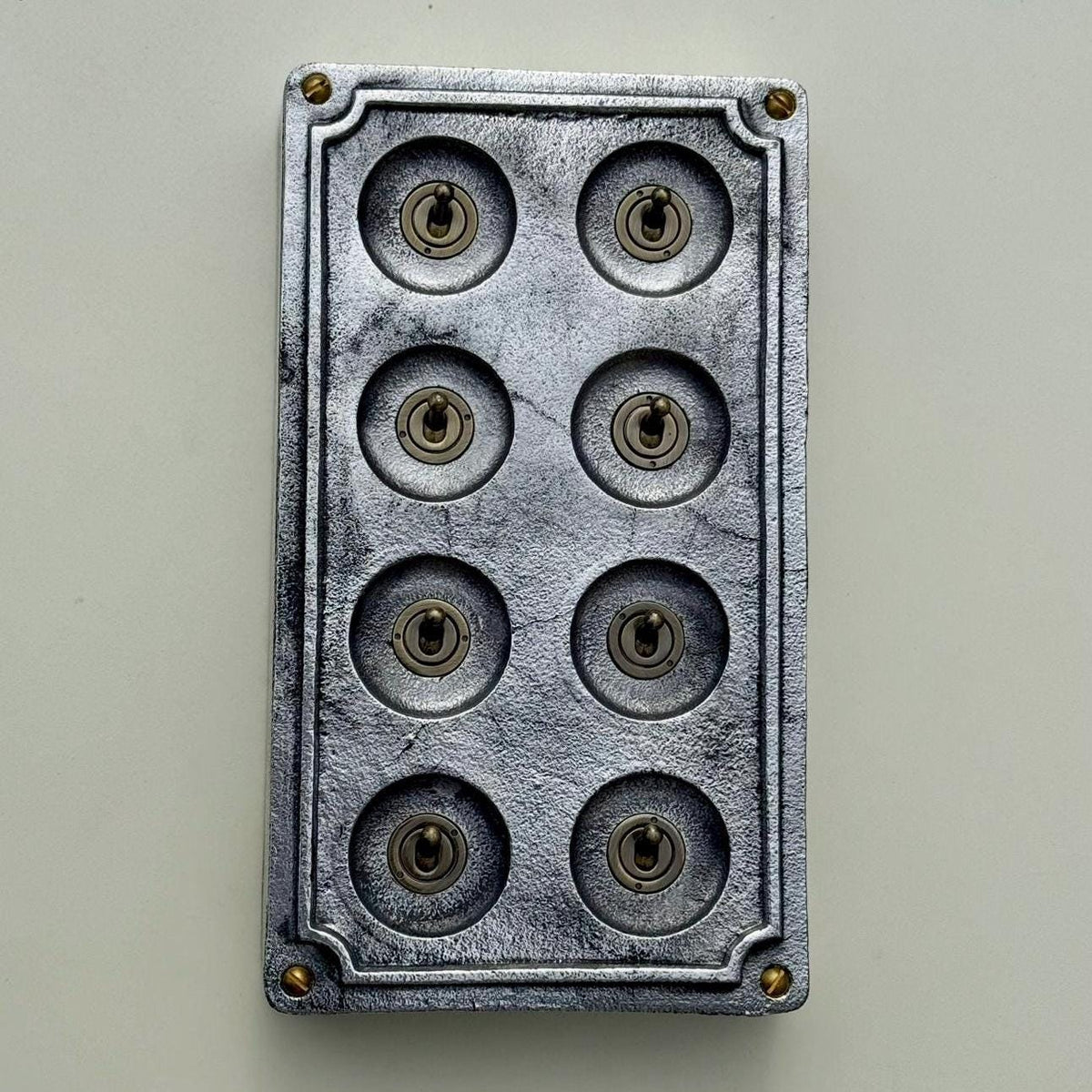 8 Gang 2 Way Solid Cast Metal Conduit Light Switch Industrial