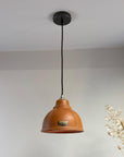 Trimingham ~ Real Genuine Leather Hand Stitched Solid Lampshade Pendant Set Light ~ 8.5 Inch