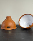 Trimingham ~ Real Genuine Leather Hand Stitched Solid Lampshade Pendant Set Light ~ 8.5 Inch