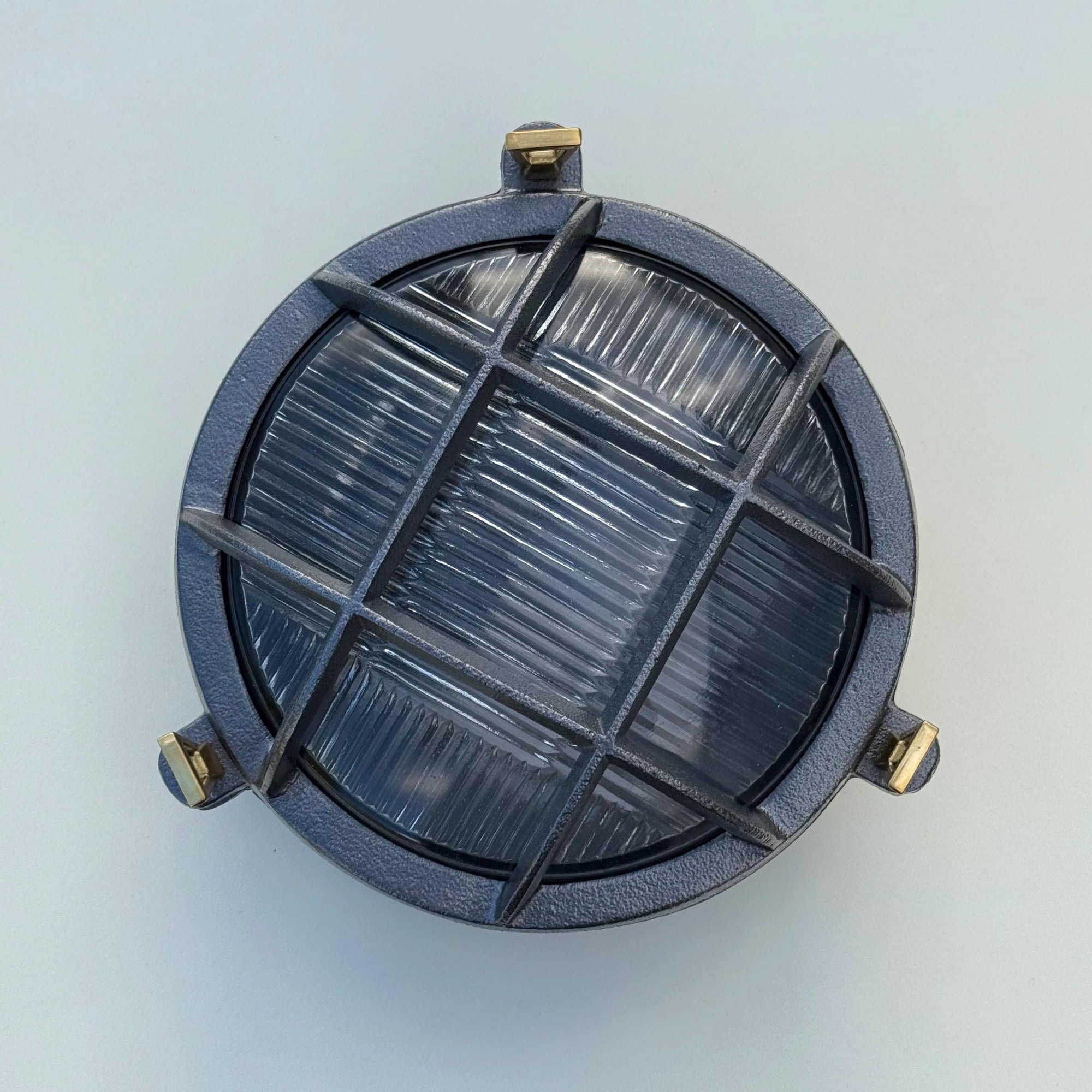 Wroxham Cast Pewter Caged Bulkhead Wall or Ceiling Light - IP65