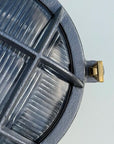 Wroxham Cast Pewter Caged Bulkhead Wall or Ceiling Light - IP65