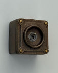 Single Gang Antique Brass Solid Conduit Toggle Light Switch - Industrial Vintage Crabtree
