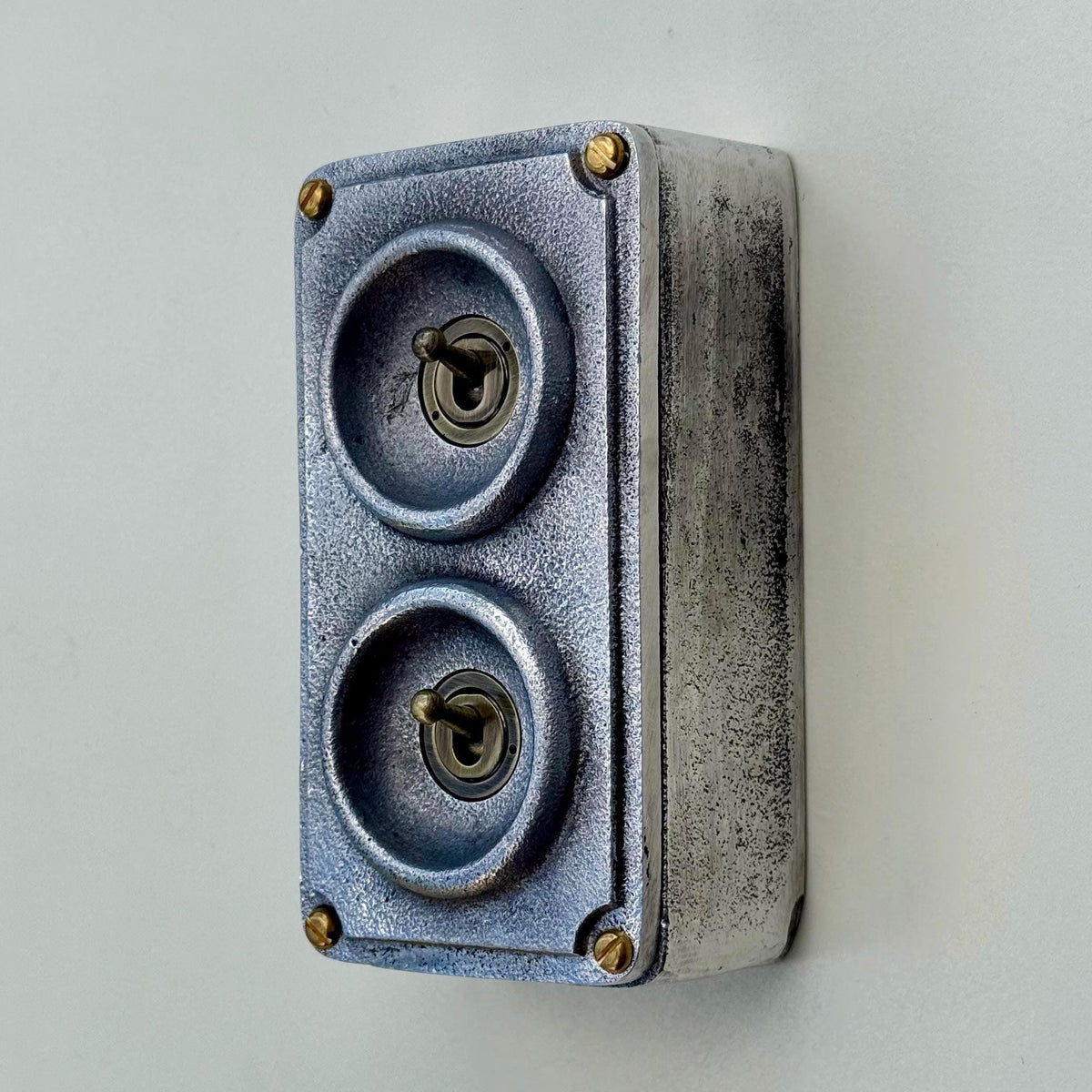 Double 2 Gang Cast Metal Toggle Light Switch | Industrial 2 Way