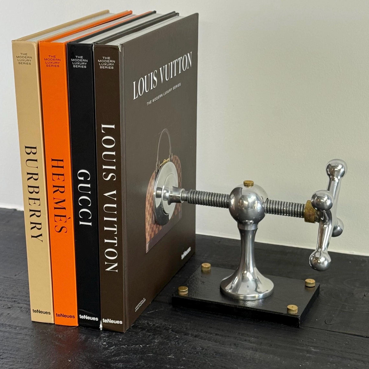Windlass Bookend Nautical Book Holder Aluminium &amp; Brass Organizer