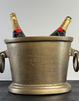 Antique Brass Champagne Ice Bucket with Engraved Detail
