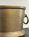 Antique Brass Champagne Ice Bucket with Engraved Detail