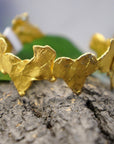 Ivy Leaf Adjustable Bracelet - GoldPlated Recycled Brass Sustainable Jewelry