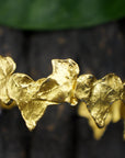 Ivy Leaf Adjustable Bracelet - GoldPlated Recycled Brass Sustainable Jewelry