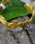 Ivy Leaf Adjustable Bracelet - GoldPlated Recycled Brass Sustainable Jewelry